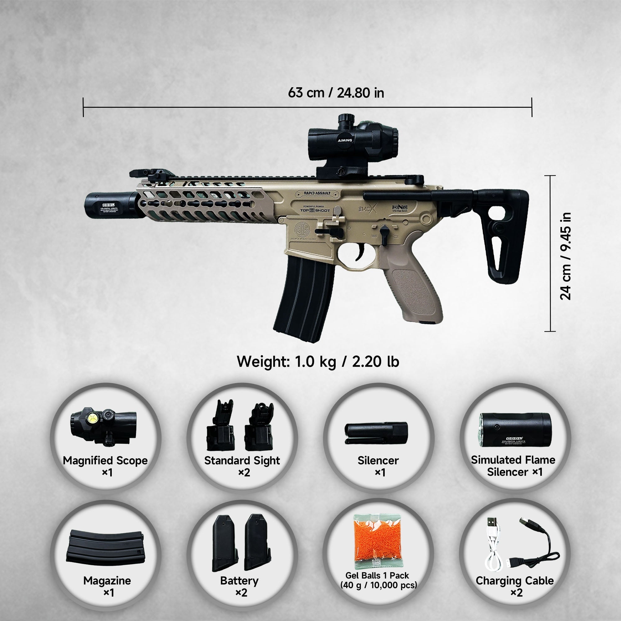 MCX Gel Blaster – Electric, Single & Rapid Fire with Flame Light｜RedBlaster