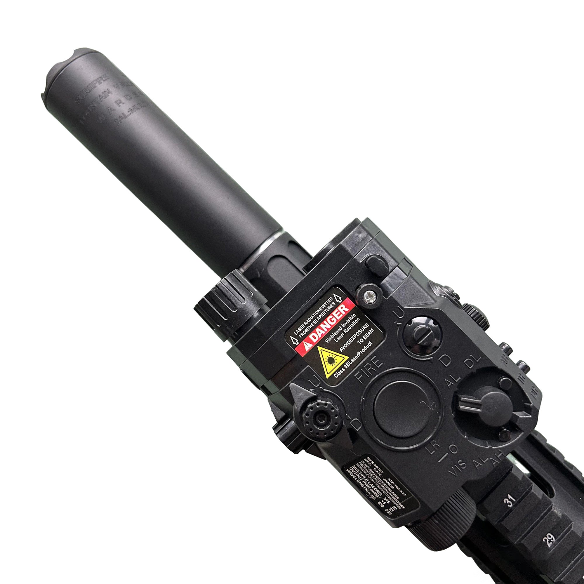 Laser Sight with Flashlight – Red Laser Aiming & LED Illumination-Black – Universal for Gel Blasters｜RedBlaster