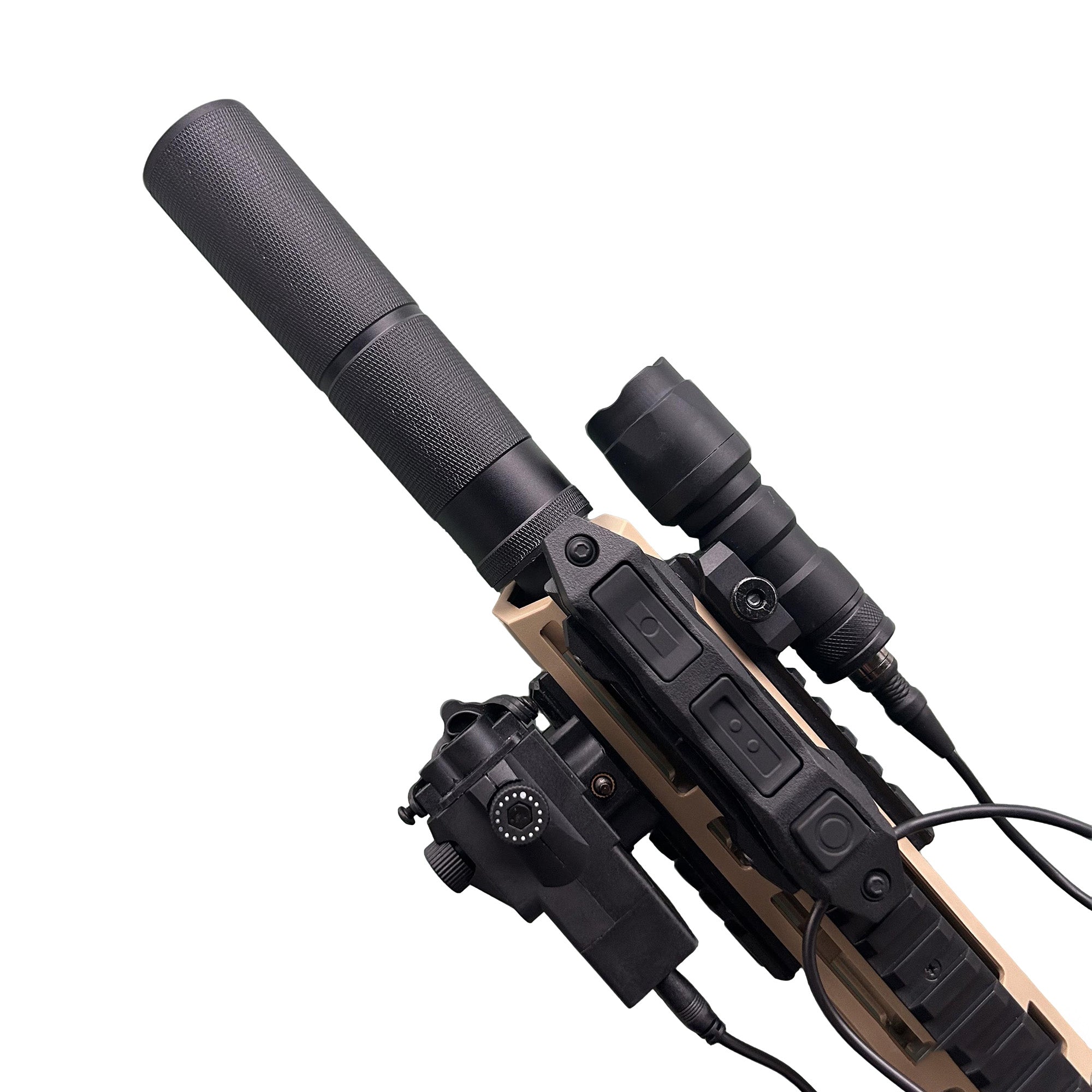 Nylon Laser Sight with Flashlight – Red Laser Aiming & LED Light – Universal for Gel Blasters｜RedBlaster (Black)