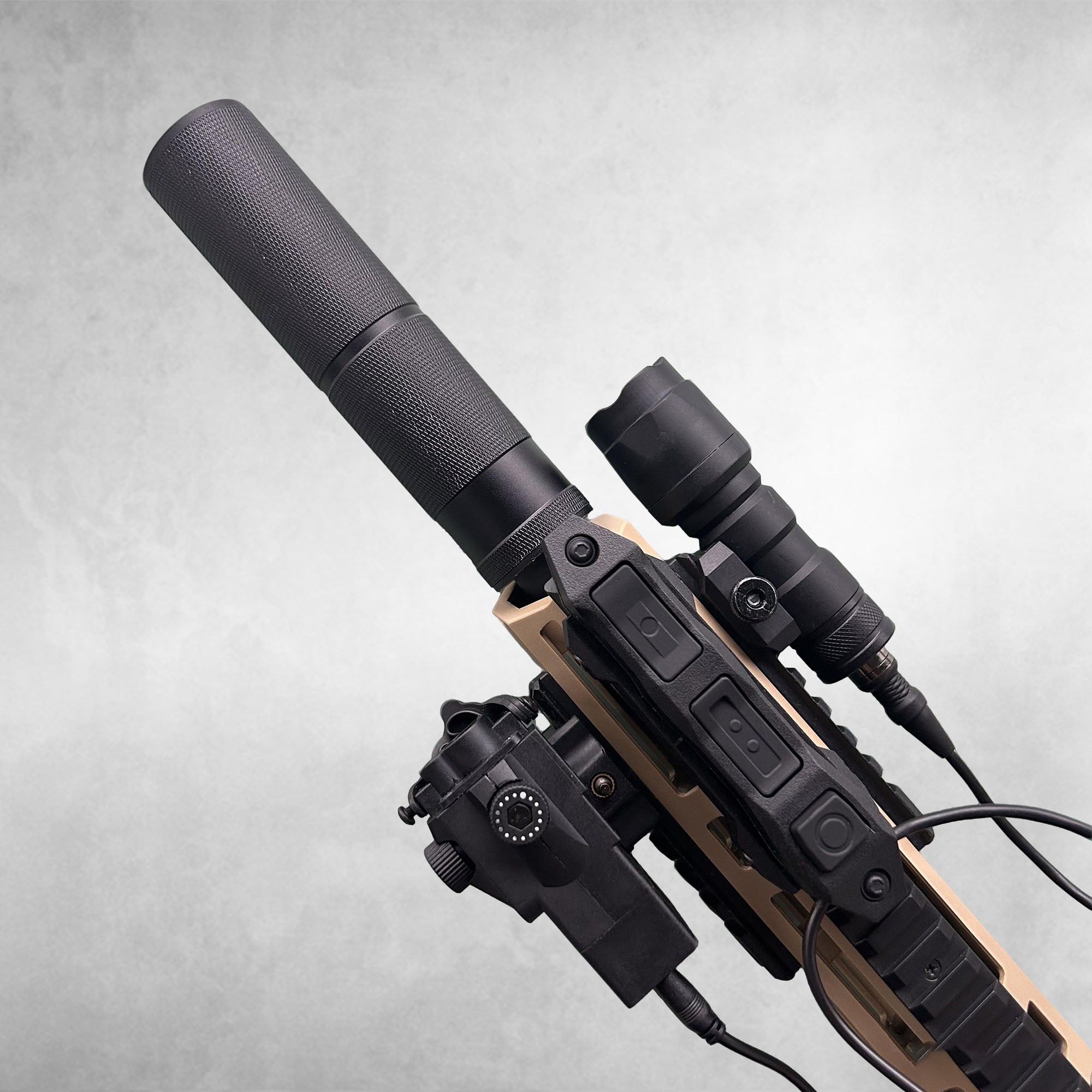 Nylon Laser Sight with Flashlight – Red Laser Aiming & LED Light – Universal for Gel Blasters｜RedBlaster (Black)