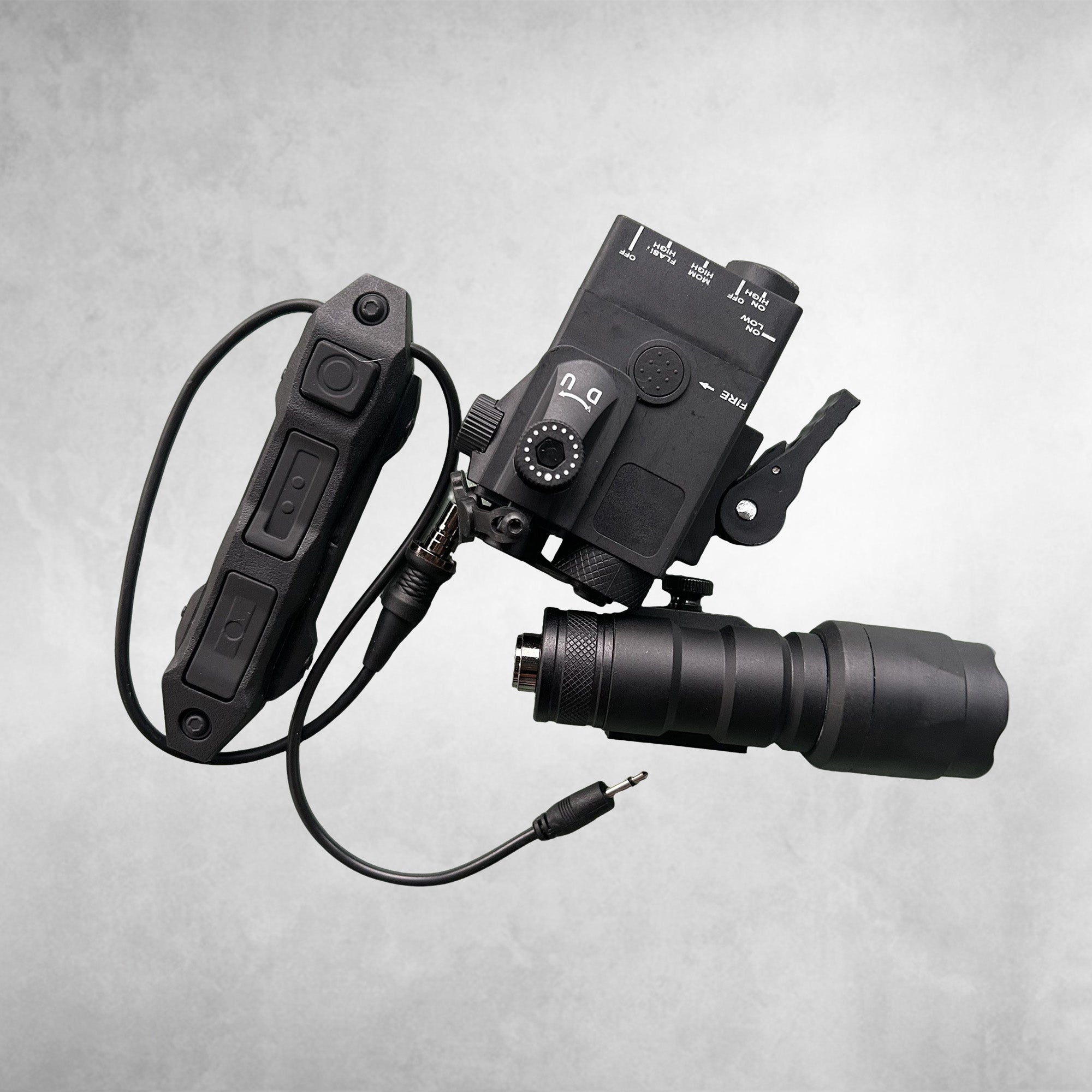 Nylon Laser Sight with Flashlight – Red Laser Aiming & LED Light – Universal for Gel Blasters｜RedBlaster (Black)