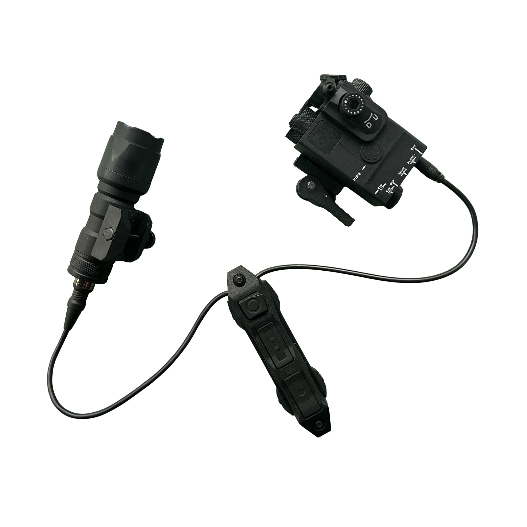 Nylon Laser Sight with Flashlight – Red Laser Aiming & LED Light – Universal for Gel Blasters｜RedBlaster (Black)